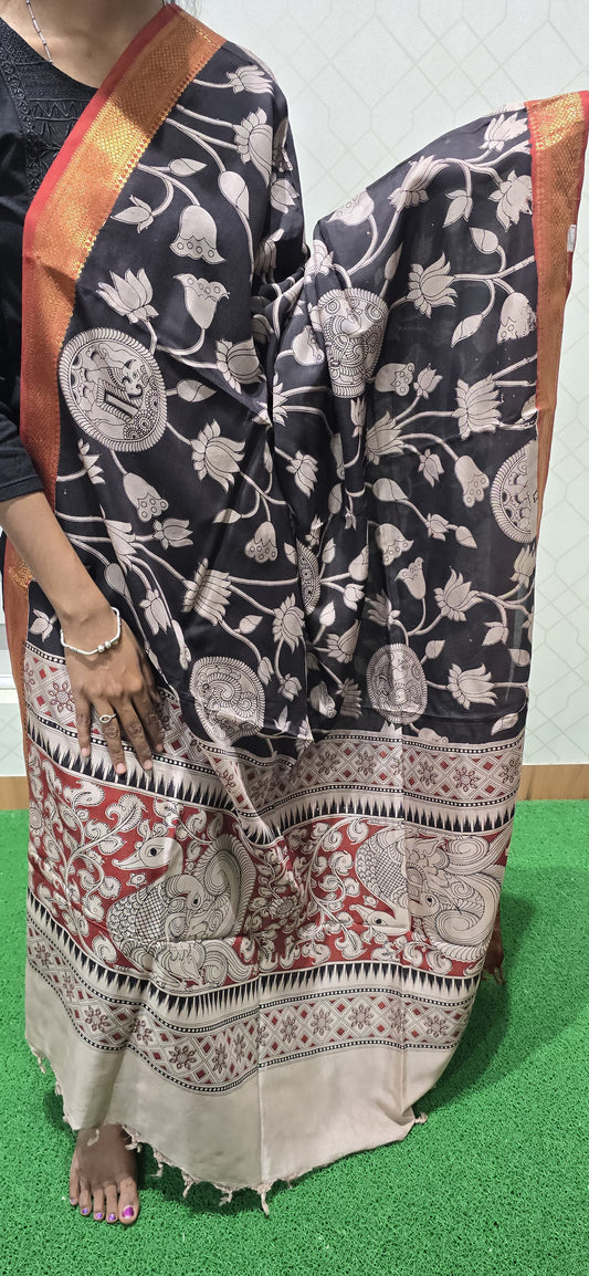 Chennuri Kalamkari Silk Dupatta P15