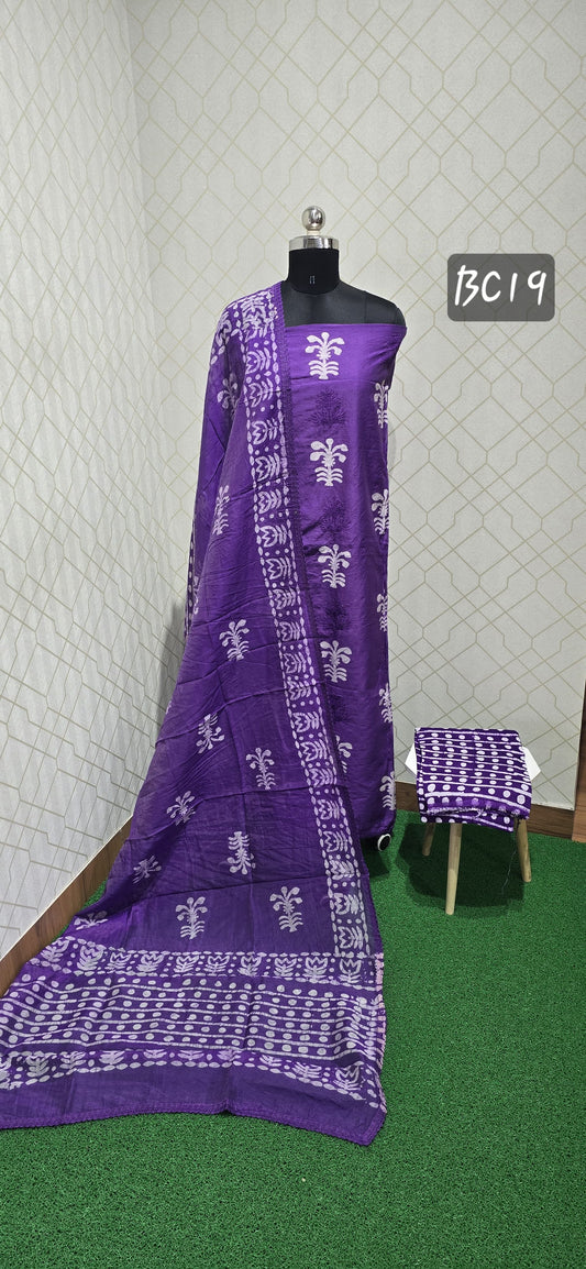 Bathik Silk Cotton Suit (BC19)