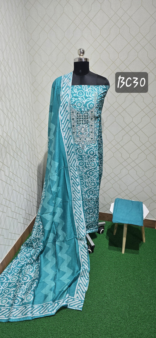 Bathik silk Cotton Suit (BC30)