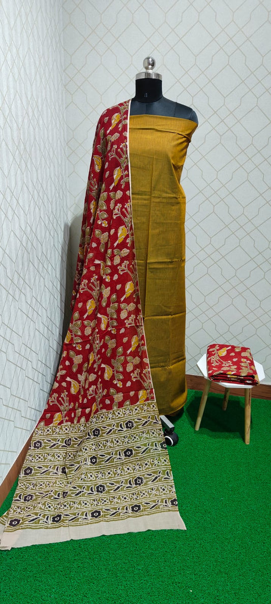 Kalamkari 3 piece Cotton suit - KC06