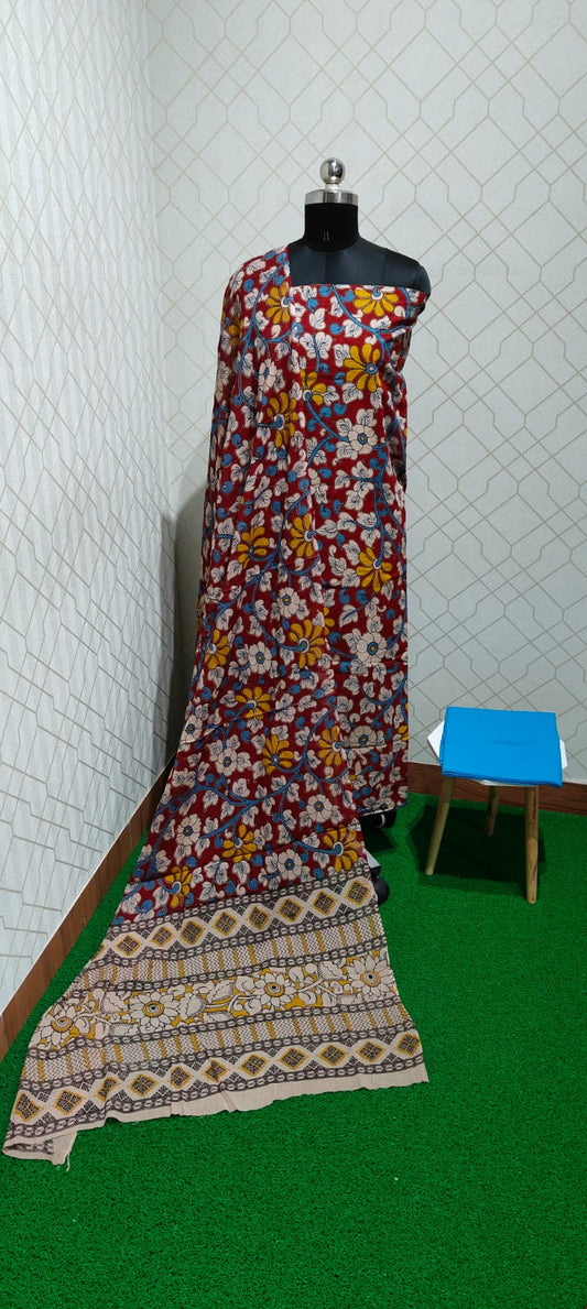 Kalamkari 3 piece Cotton suit - KC17