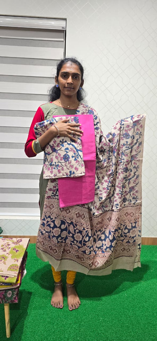 Kalamkari 3 piece Cotton suit - KC30
