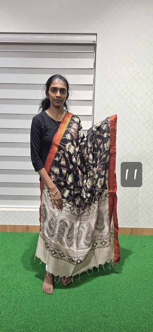 Chennuri Kalamkari Silk Dupatta P31