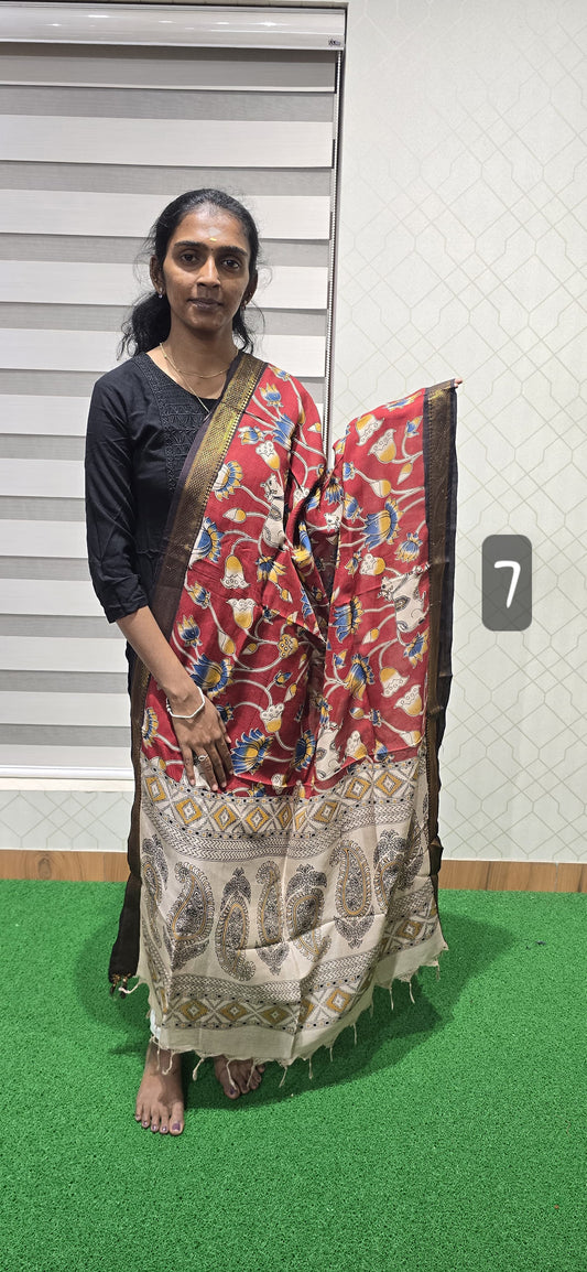 Chennuri Kalamkari Silk Dupatta P27