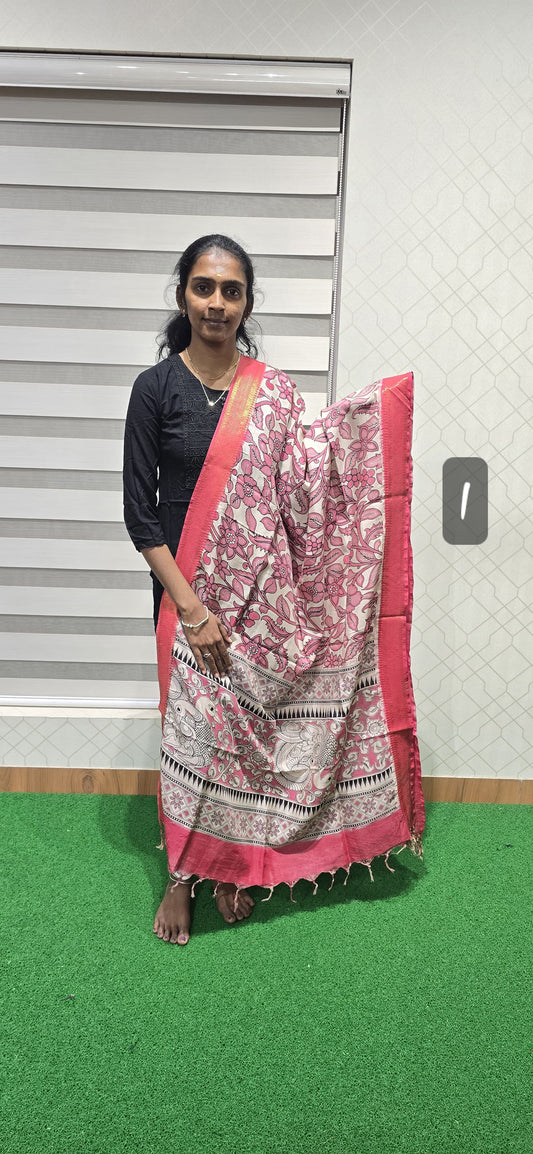 Chennuri Kalamkari Silk Dupatta P21