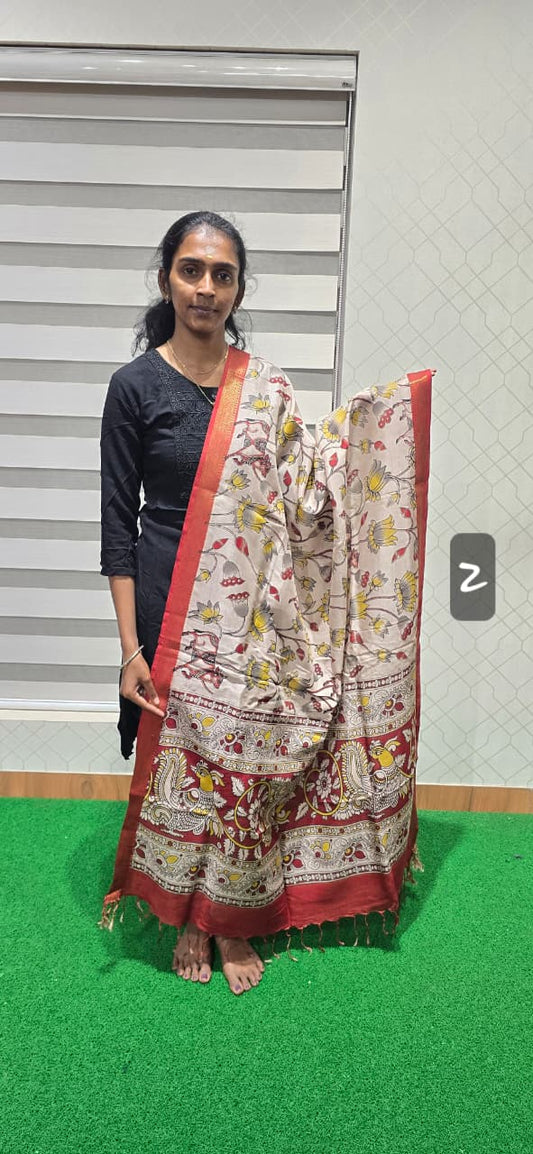 Chennuri Kalamkari Silk Dupatta P22