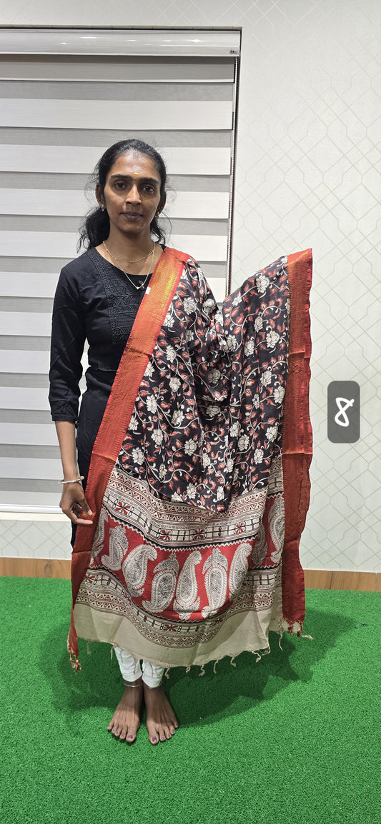 Chennuri Kalamkari Silk Dupatta P28