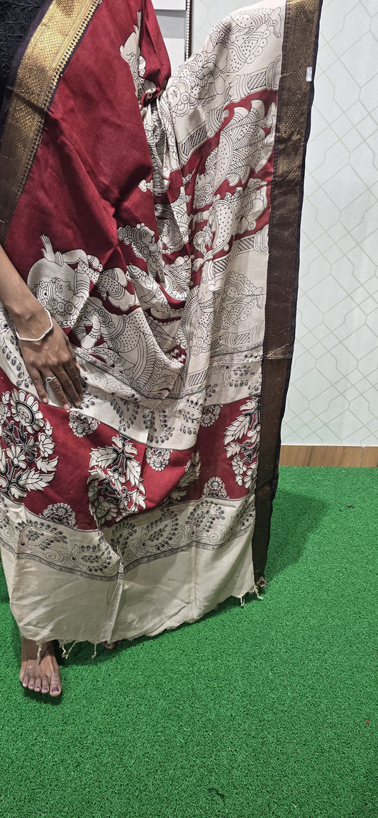 Chennuri Kalamkari Silk Dupatta P30