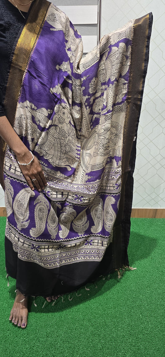 Chennuri Kalamkari Silk Dupatta P32