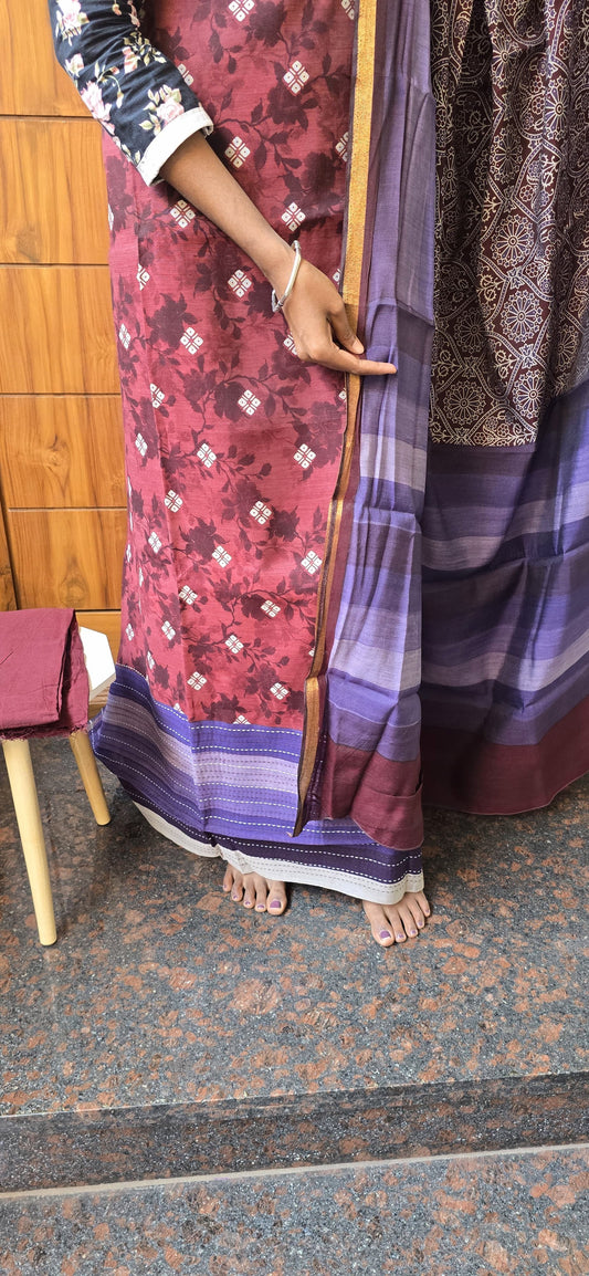 Semi-Maheswari Silk Salwars - SM02