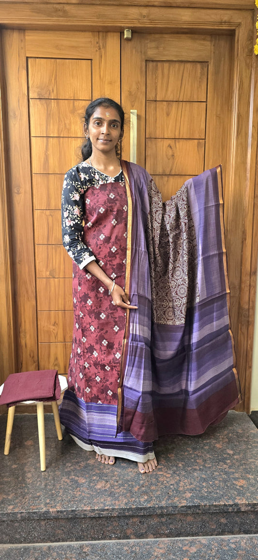 Semi-Maheswari Silk Salwars - SM02