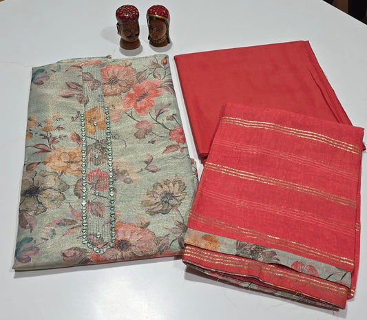 Party wear silk suit - 07