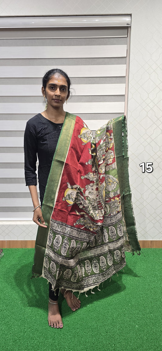Chennuri Kalamkari Silk Dupatta P15