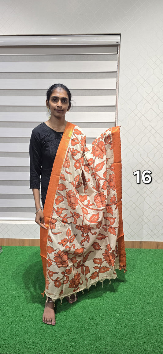 Chennuri Kalamkari Silk Dupatta P16