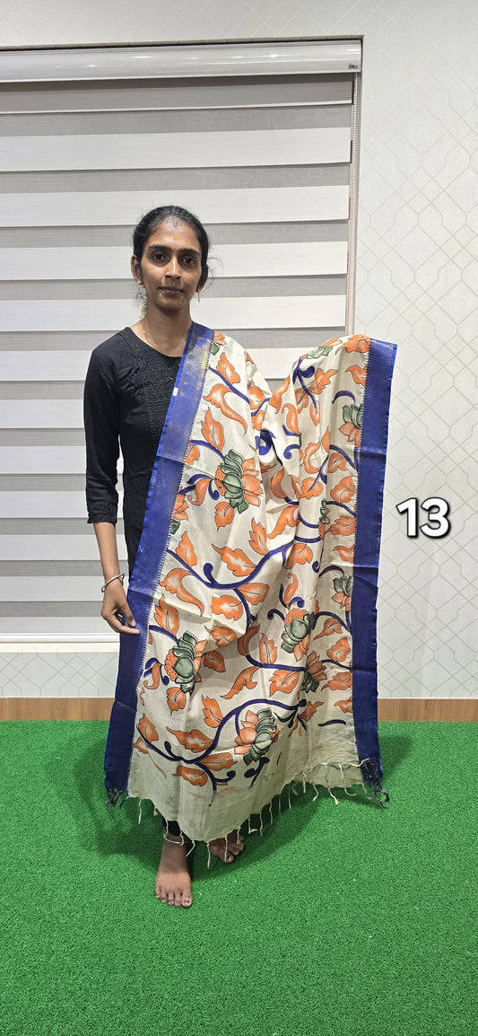 Chennuri Kalamkari Silk Dupatta P13