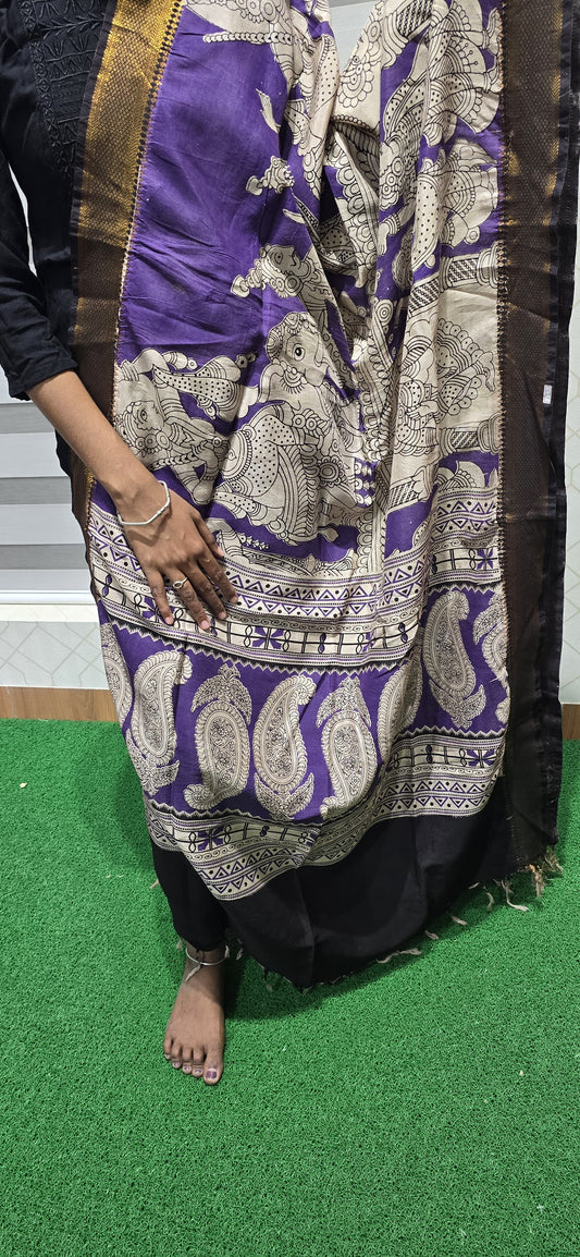 Chennuri Kalamkari Silk Dupatta P21