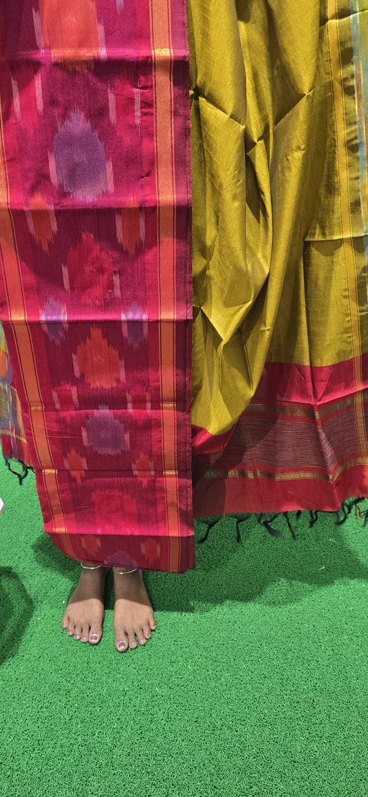 Pochampalli Ikkat Sico with border dupatta - PIS12