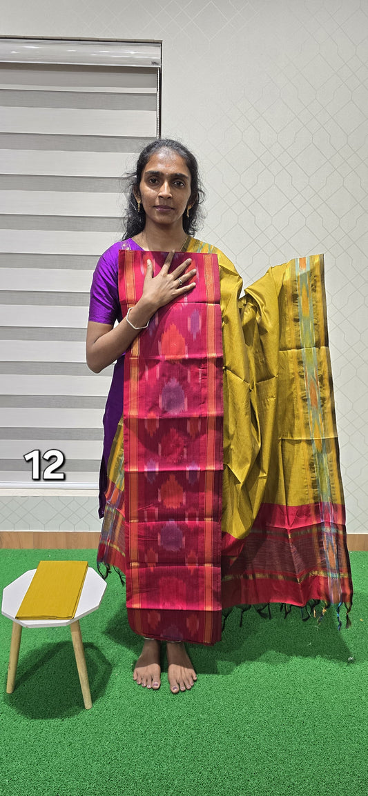 Pochampalli Ikkat Sico with border dupatta - PIS12