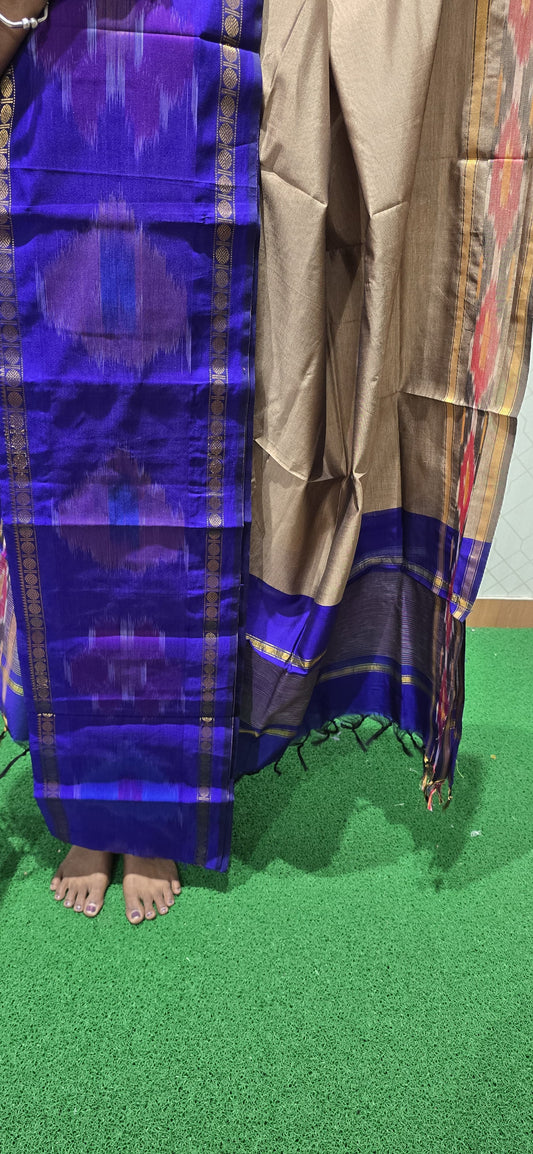 Pochampalli Ikkat Sico with border dupatta - PIS33