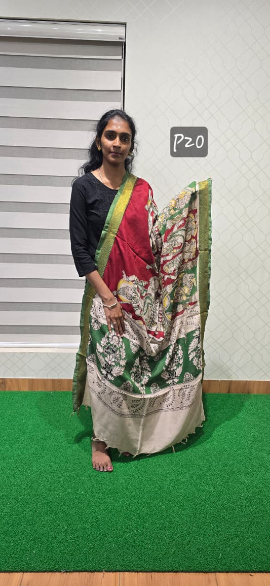 Chennuri Kalamkari Silk Dupatta P20