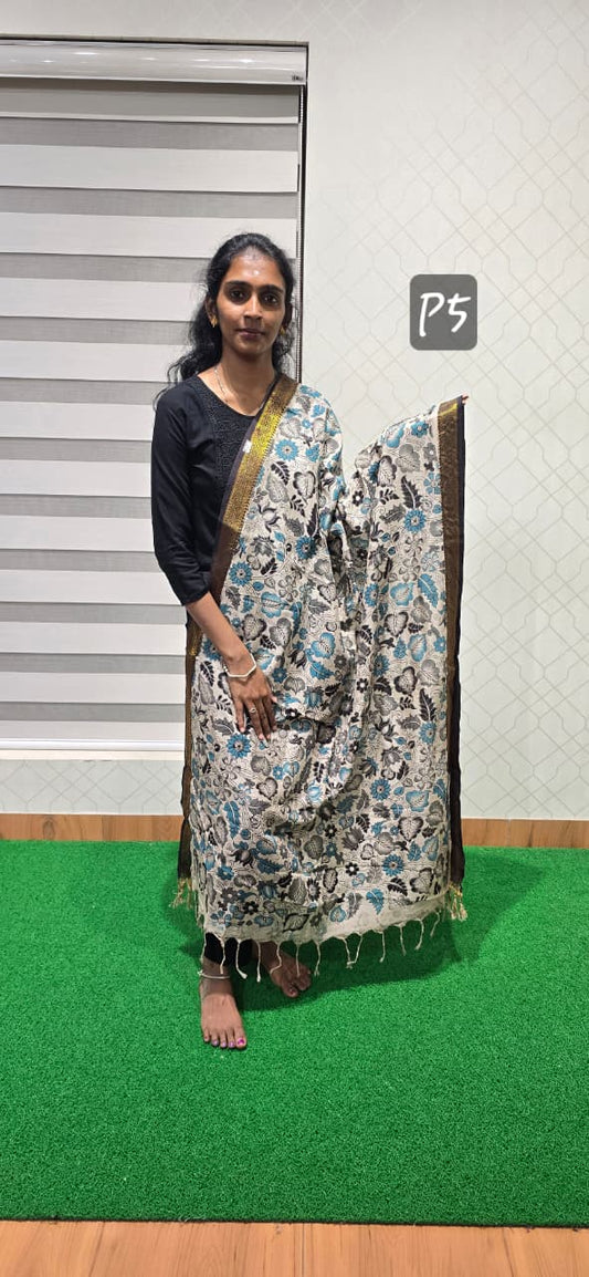 Chennuri Kalamkari Silk Dupatta P5