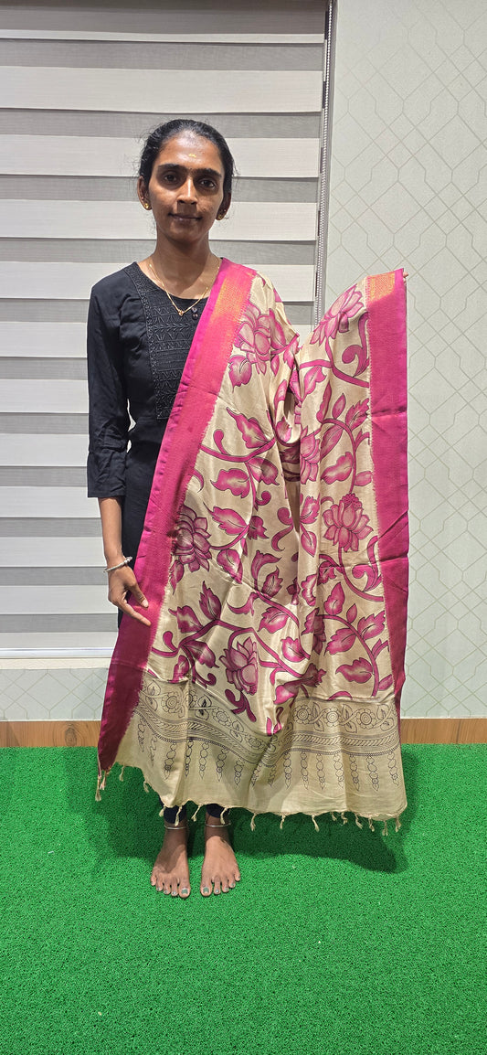 Chennuri Kalamkari Silk Dupatta - P09