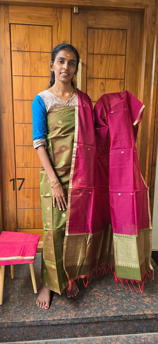 Pure Silk Cotton Suit - 17