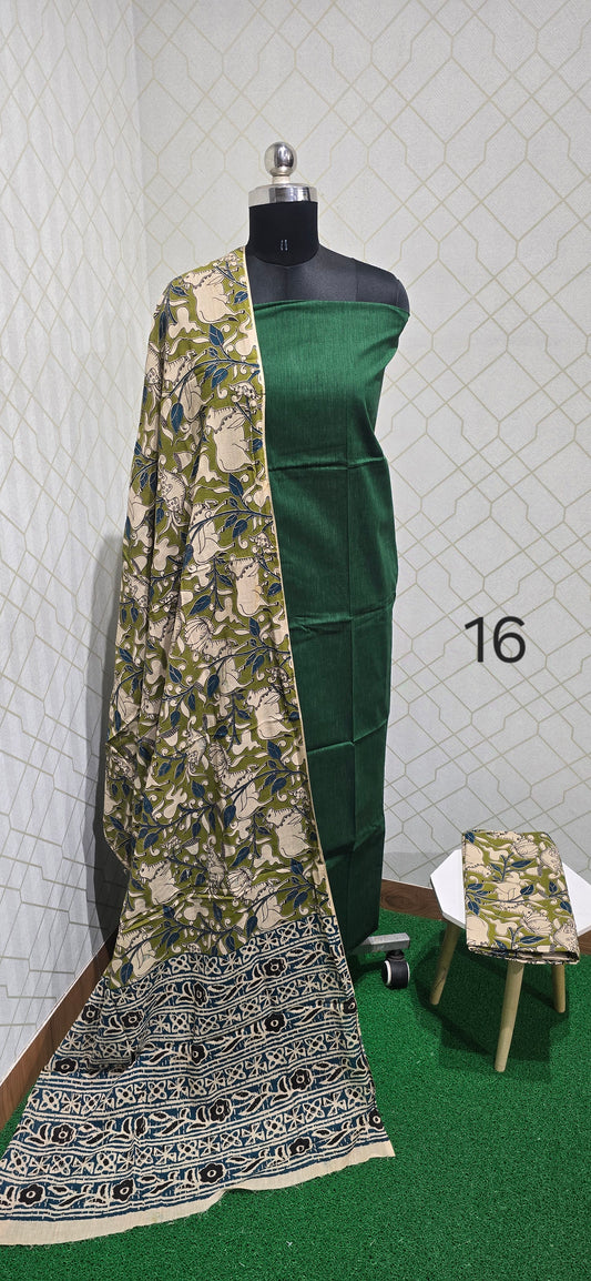 Kalamkari 3 piece Cotton suit - 16