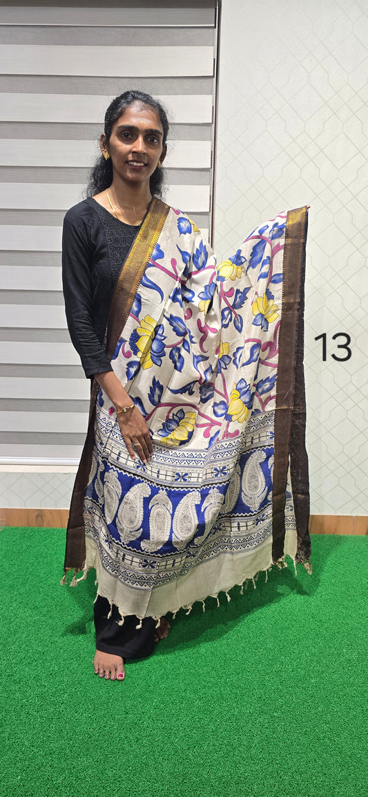 Chennuri Kalamkari Silk Dupatta - P13