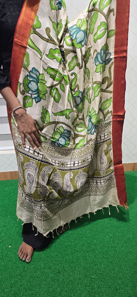Chennuri Kalamkari Silk Dupatta - P16