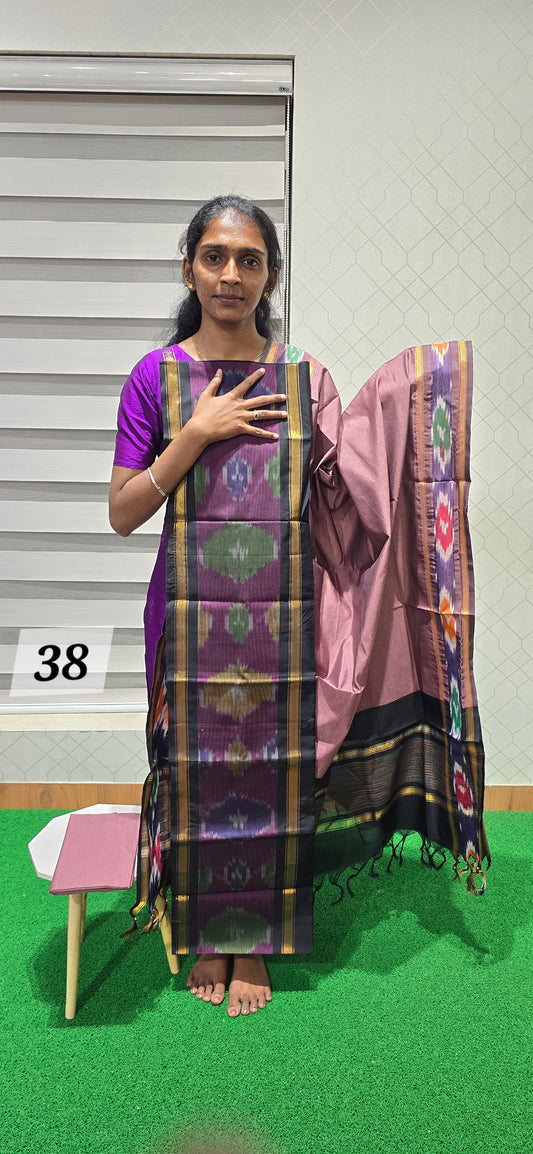 Pochampalli Ikkat Sico with border dupatta - PIS38