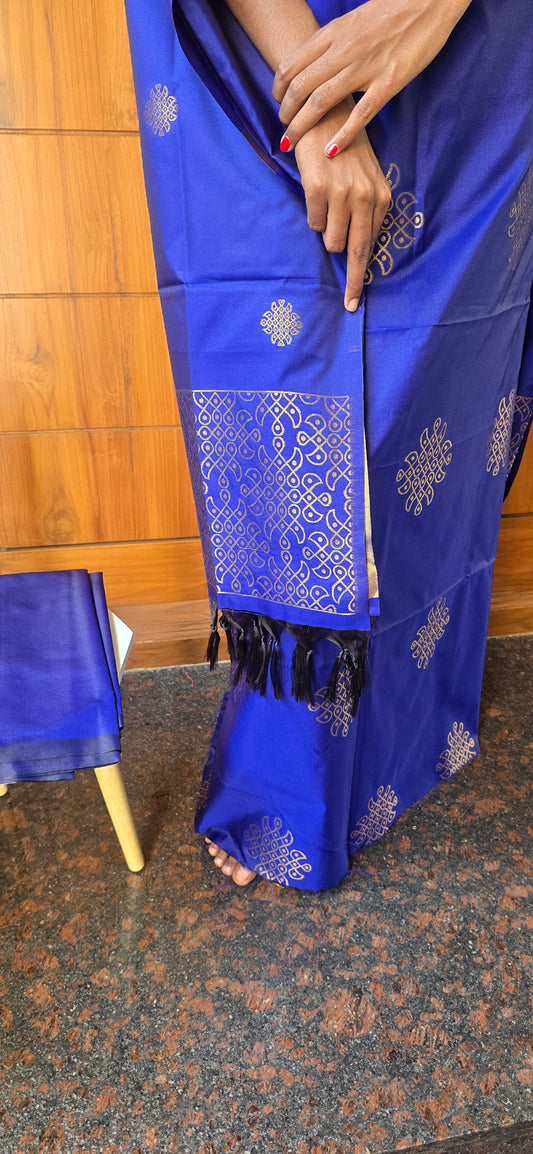 Kolam zari weaved semi silk suits - 03
