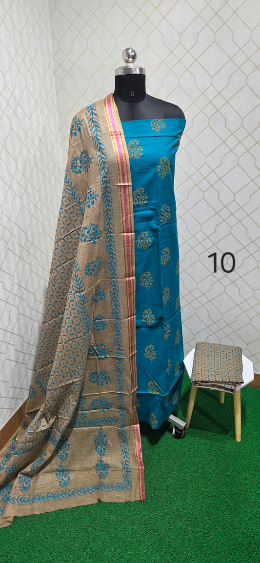 2.5 mtrs Office Wear Cotton Salwar - 10