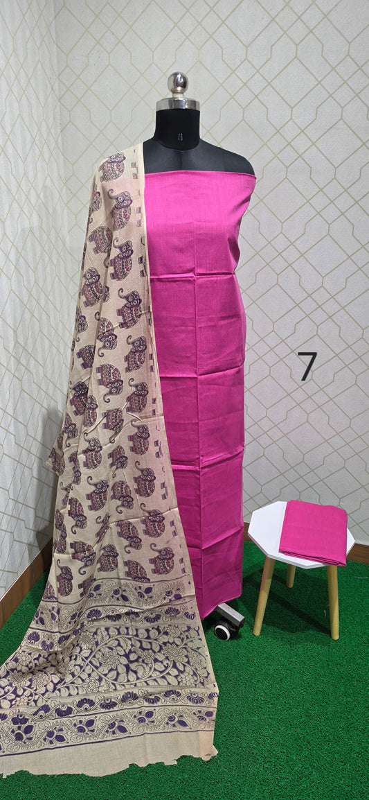 Nagari Special Kalamkari 3 piece Cotton suit - 07