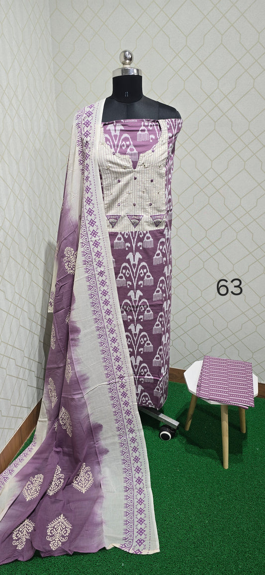 Premium Pure Cotton Suit - 63