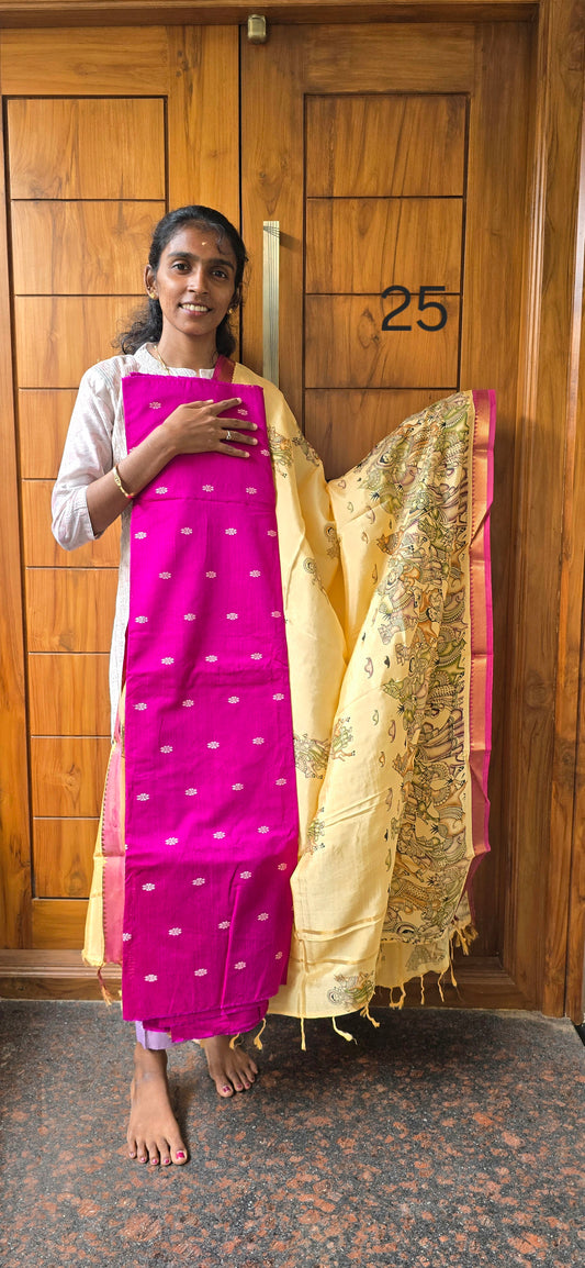 Raw silk with Chennuri silk Dupatta - RC25