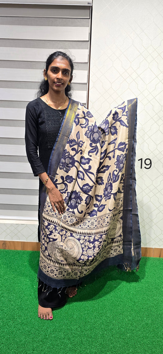 Chennuri Kalamkari Silk Dupatta - P19