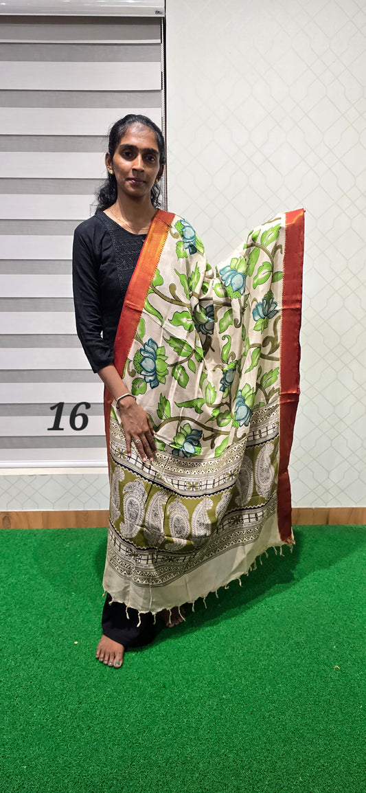 Chennuri Kalamkari Silk Dupatta - P16