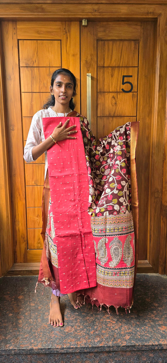 Raw silk with Chennuri silk Dupatta - RC05