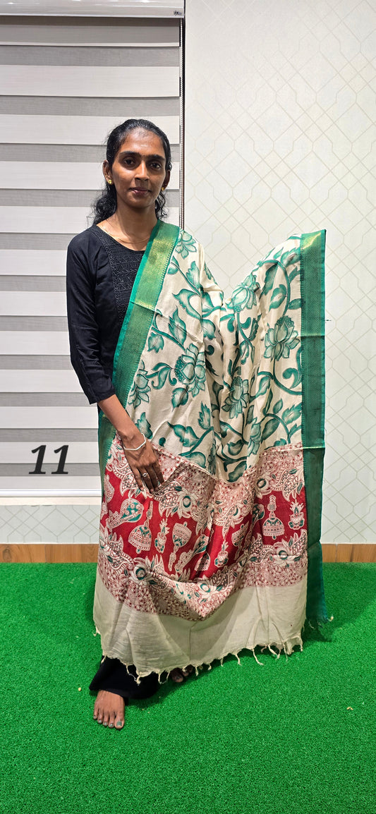 Chennuri Kalamkari Silk Dupatta - P11