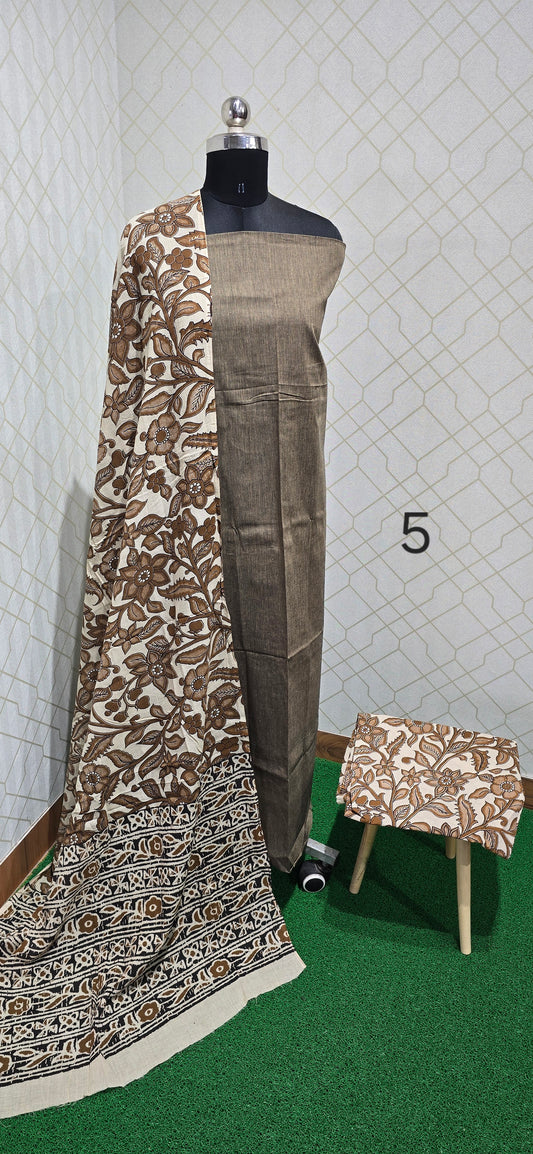 Kalamkari 3 piece Cotton suit - 05