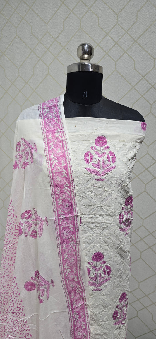 Applique worked cotton suit - 02