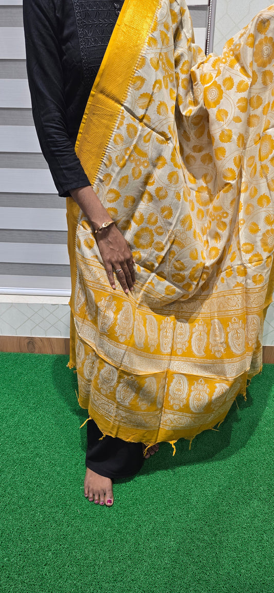 Chennuri Kalamkari Silk Dupatta - P09