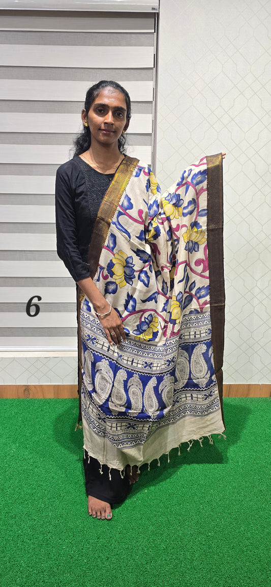 Chennuri Kalamkari Silk Dupatta - P06
