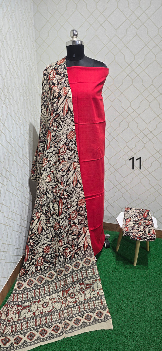 Kalamkari 3 piece Cotton suit - 11