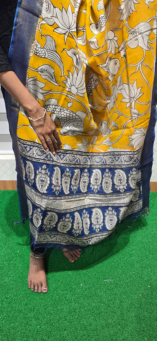 Chennuri Kalamkari Silk Dupatta P01