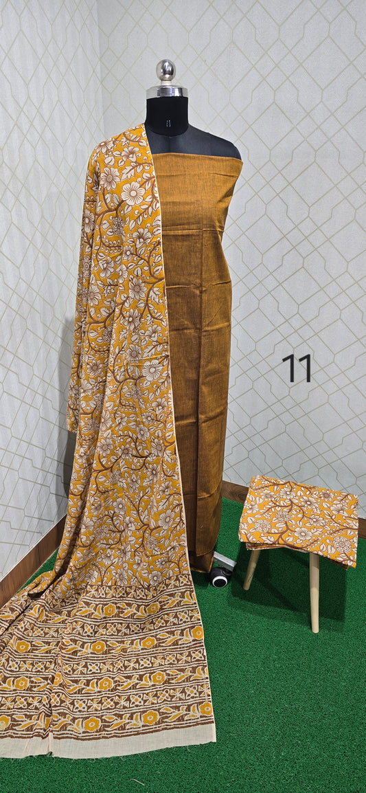 Kalamkari 3 piece Cotton suit - 11