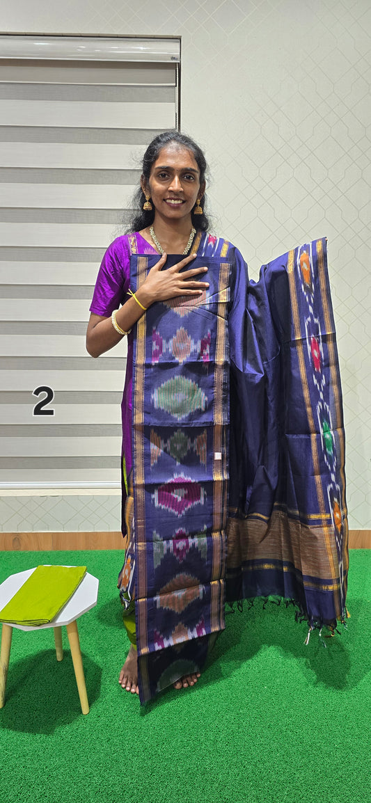 Pochampalli Ikkat Sico with border dupatta - PIS02