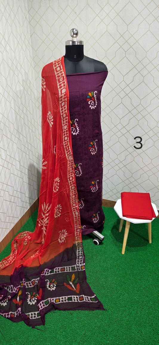 Bathik Cotton Suit - BCN03