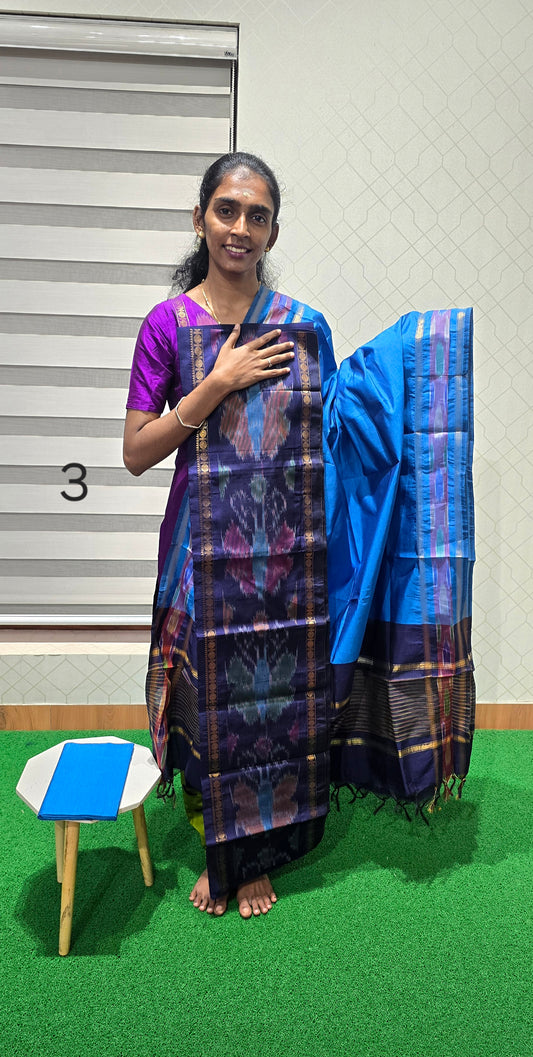 Pochampalli Ikkat Sico with border dupatta - PIS03